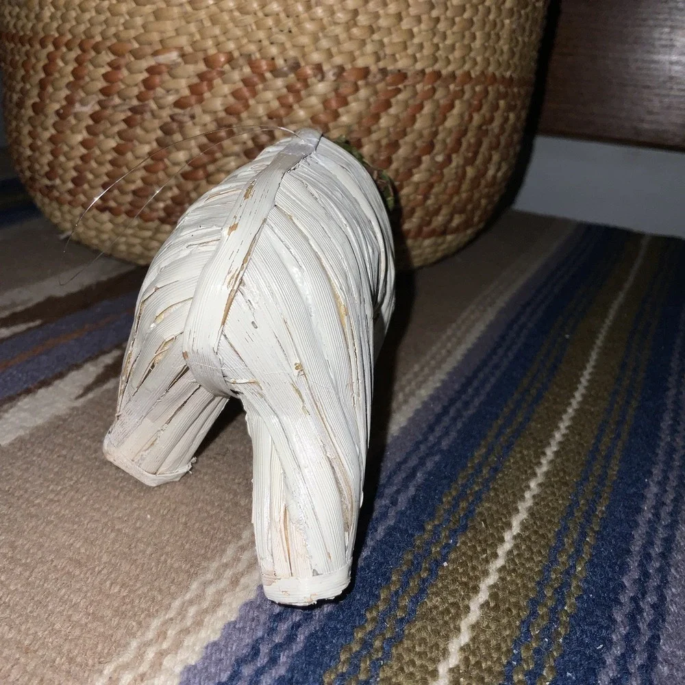 Vintage Crate & Barrel Christmas Ornament Handmade Paper Mache Polar Bear